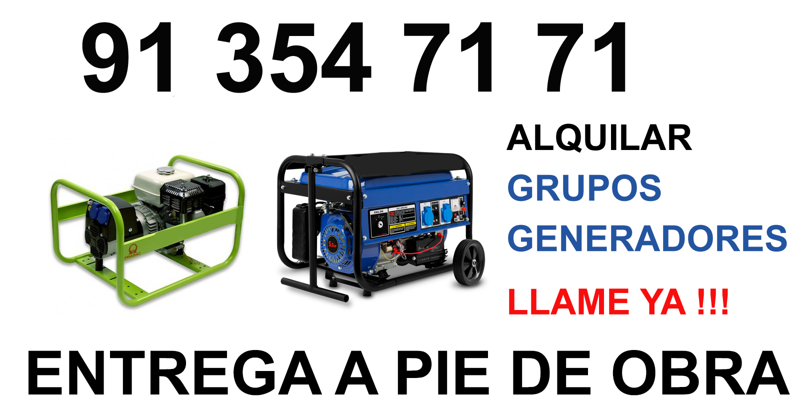Maquina electrógena para alquilar en Madrid
